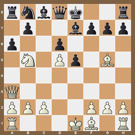 fen:rnbqk2r/1p2bppp/p2p4/1N1Pp1B1/8/Q7/PPP2PPP/R3KB1R b KQkq - 0 1 v;