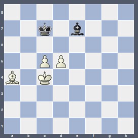 fen:8/2k1b3/8/2PP4/B1K5/8/8/8 w - - 0 1 v;