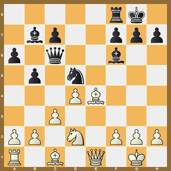 fen:5rk1/1bp2ppp/p1q2b2/1p1n4/3PB3/2P5/PP1N1PPP/R1B1Q1K1 w - - 0 1;