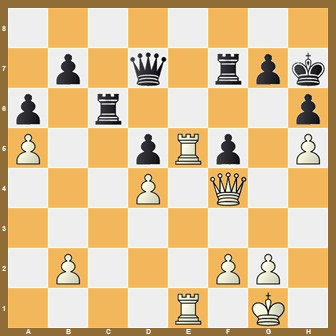 fen:8/1p1q1rpk/p1r4p/P2pRp1P/3P1Q2/8/1P3PP1/4R1K1 w - - 0 1;