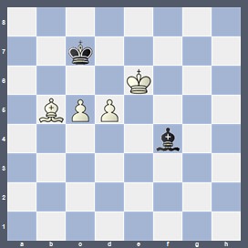 fen:8/2k5/4K3/1BPP4/5b2/8/8/8 b - - 0 1 v;